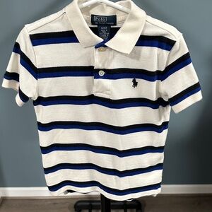 Polo by Ralph Lauren Kids Polo Shirt - White, Blue, Black Stripes